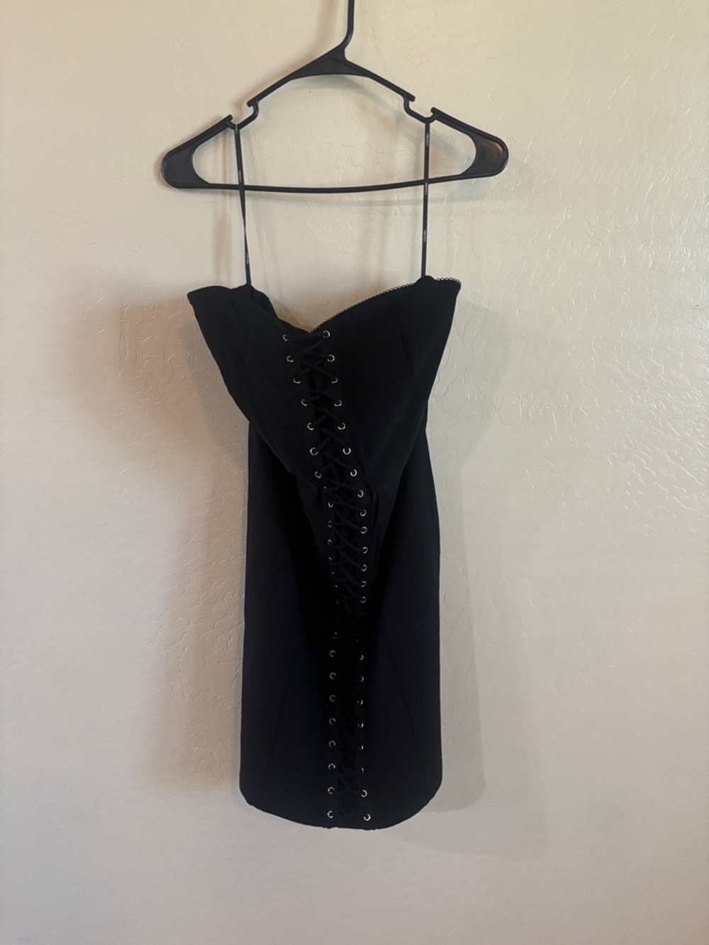 Forever 21 Black Strapless Lace-Up Bodycon Dress